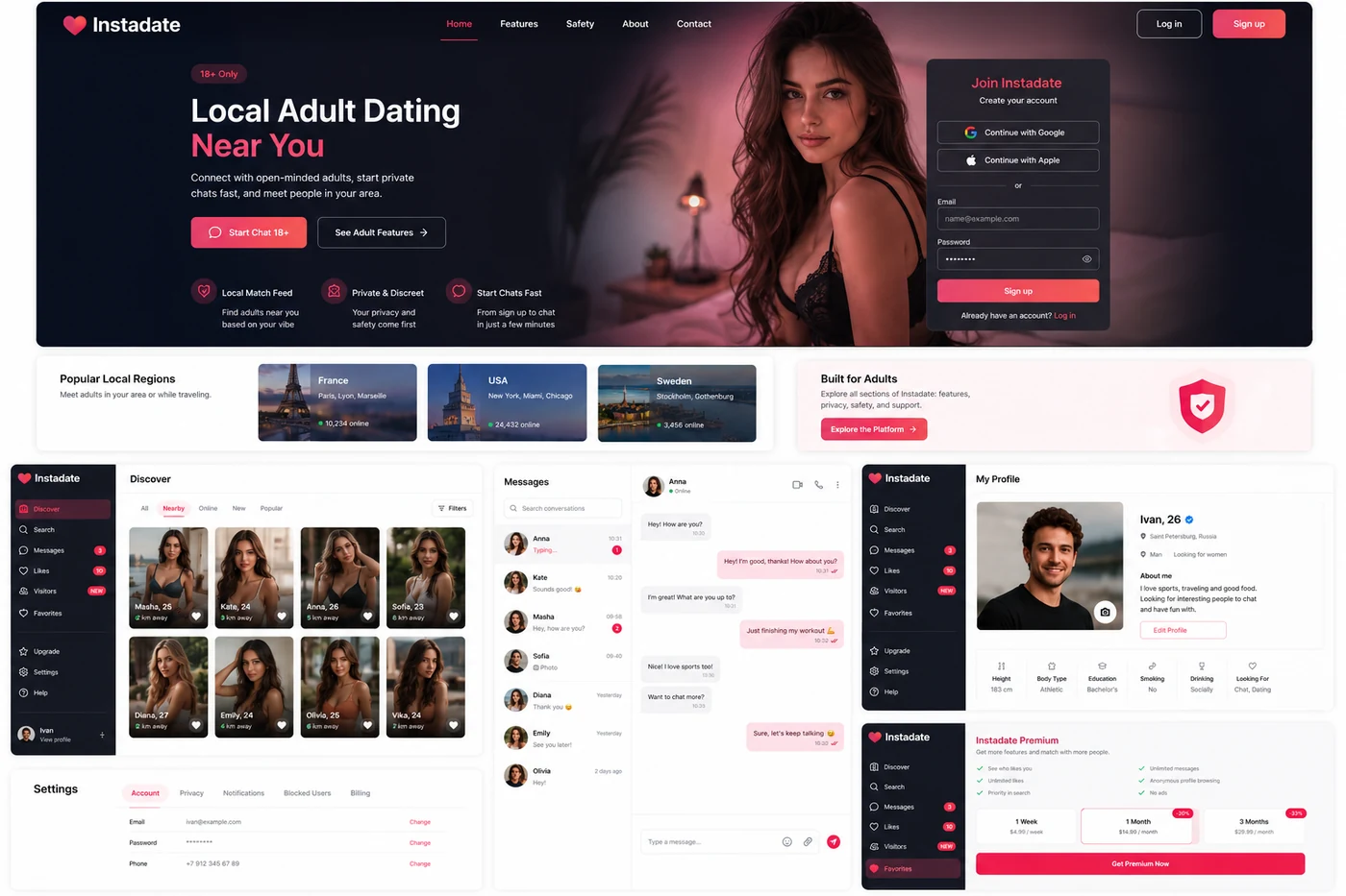 Couple on a date after matching through Instadate local adult dating, 18+